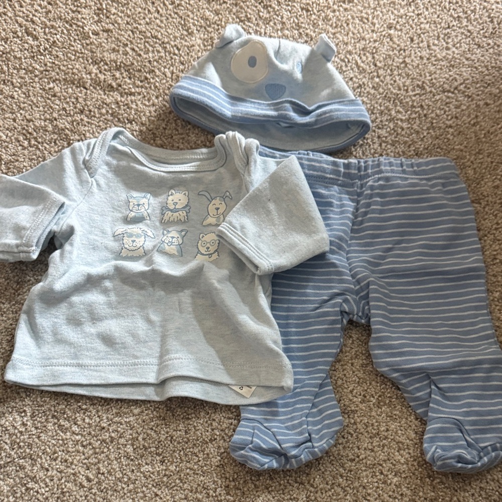 Baby Blue Three-Piece Outfit Set